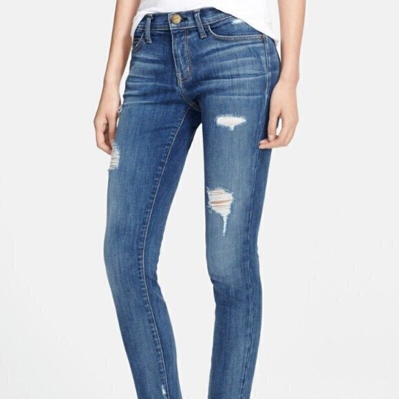 Current/Elliott Women's The Stiletto Skinny Jean in Niagara Destroy Wash Size 25 - Picture 1 of 8